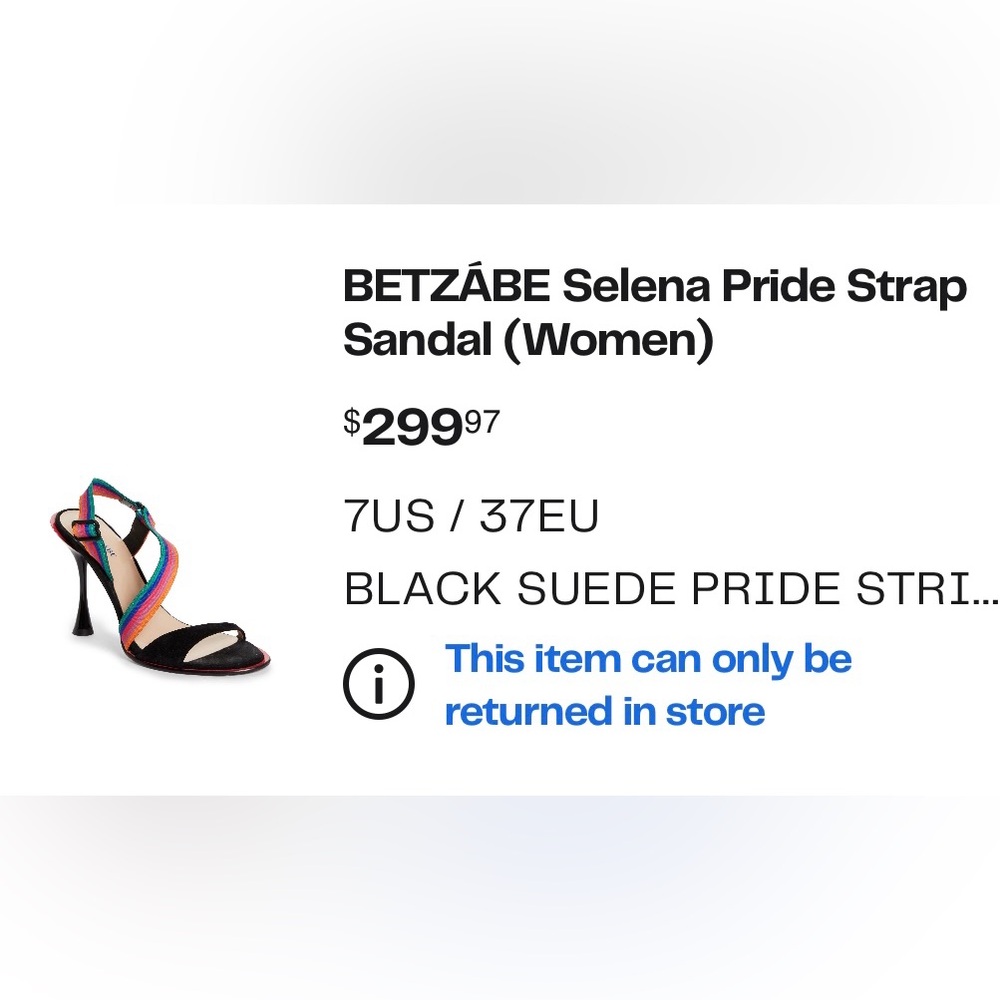 NEW - BETZÁBE Selena Pride Strap Sandal - Size 7 - Picture 11 of 11